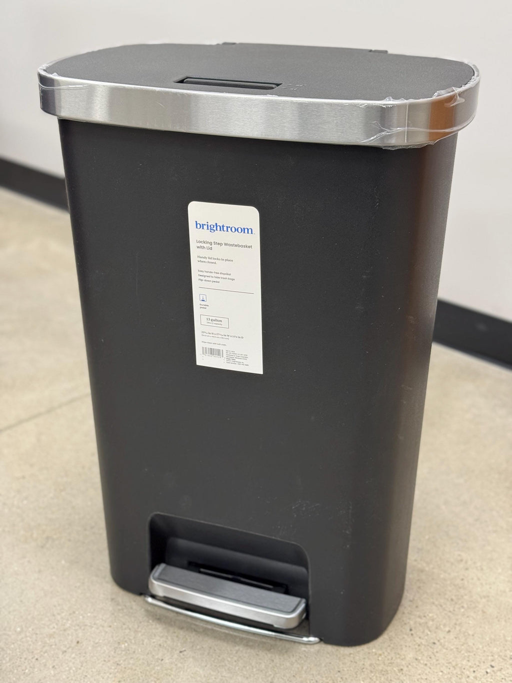 NoScoot: Trashcan Spacer 00210-11  compatible with Brightroom (Target) 13 gal Locking Lid Rectangular Step Trash Can