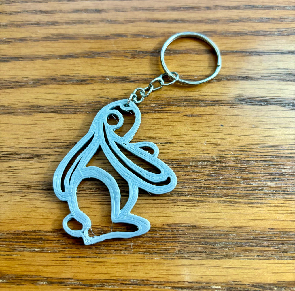 3D Printed Stylized Animal Pets Kitten, Lop-ear Bunny, Seahorse Profile Silhouette Keychain Charms