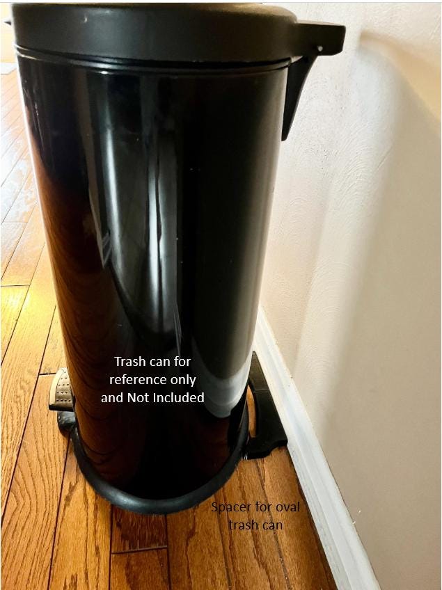 NoScoot: Trashcan Spacer 00202, compatible with Oval Trash Cans such as Better Home & Gardens