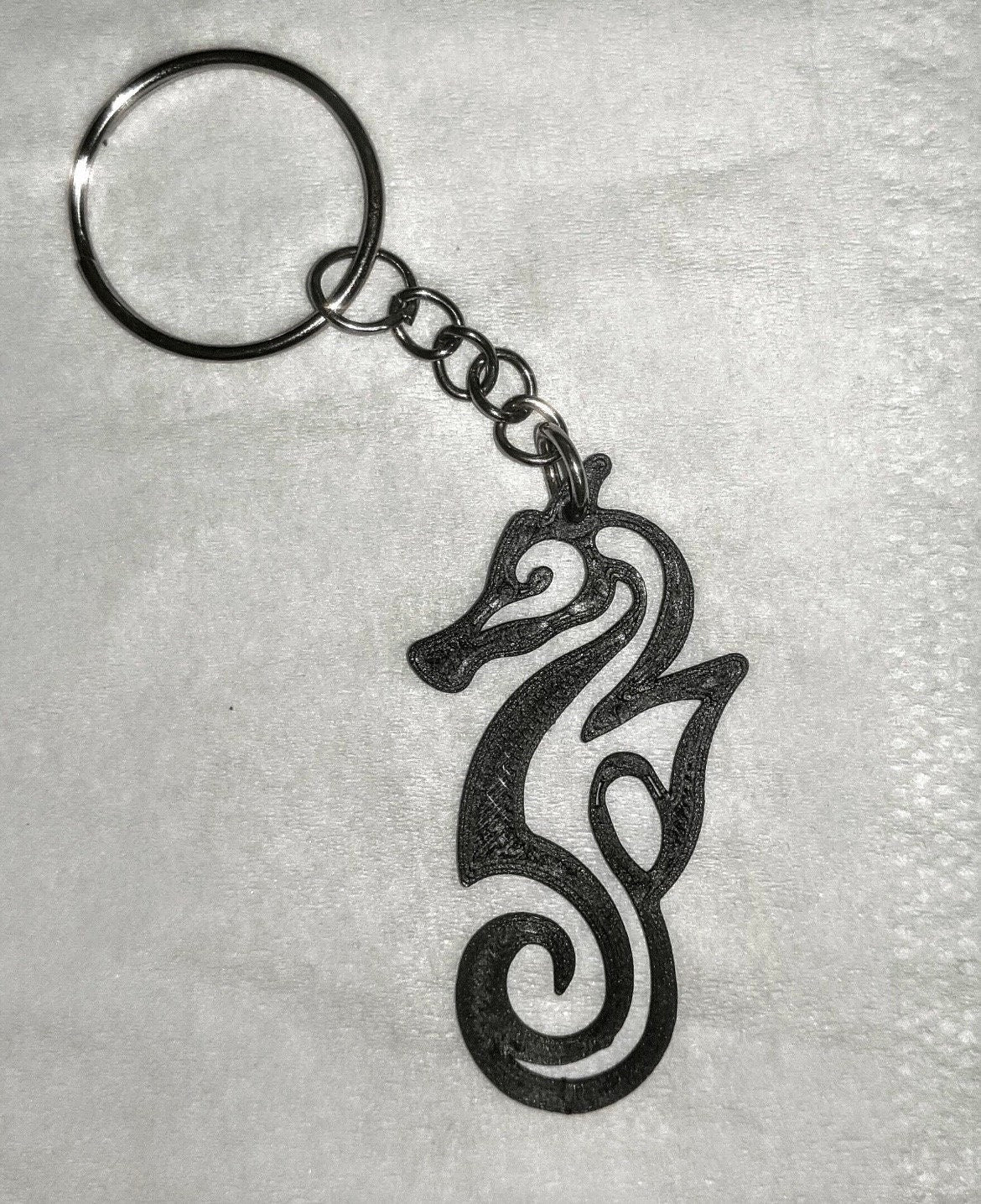 3D Printed Stylized Animal Pets Kitten, Lop-ear Bunny, Seahorse Profile Silhouette Keychain Charms