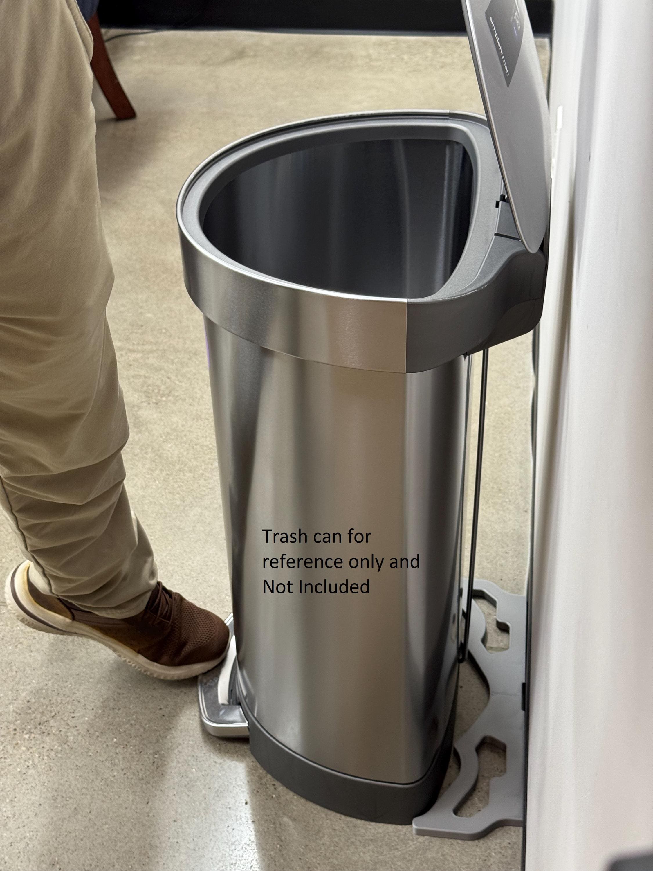 NoScoot: Trashcan Spacer 00210-13 Compatible with SimpleHuman Trash Can 45L Semi-Round Models CW2030 and CW2099