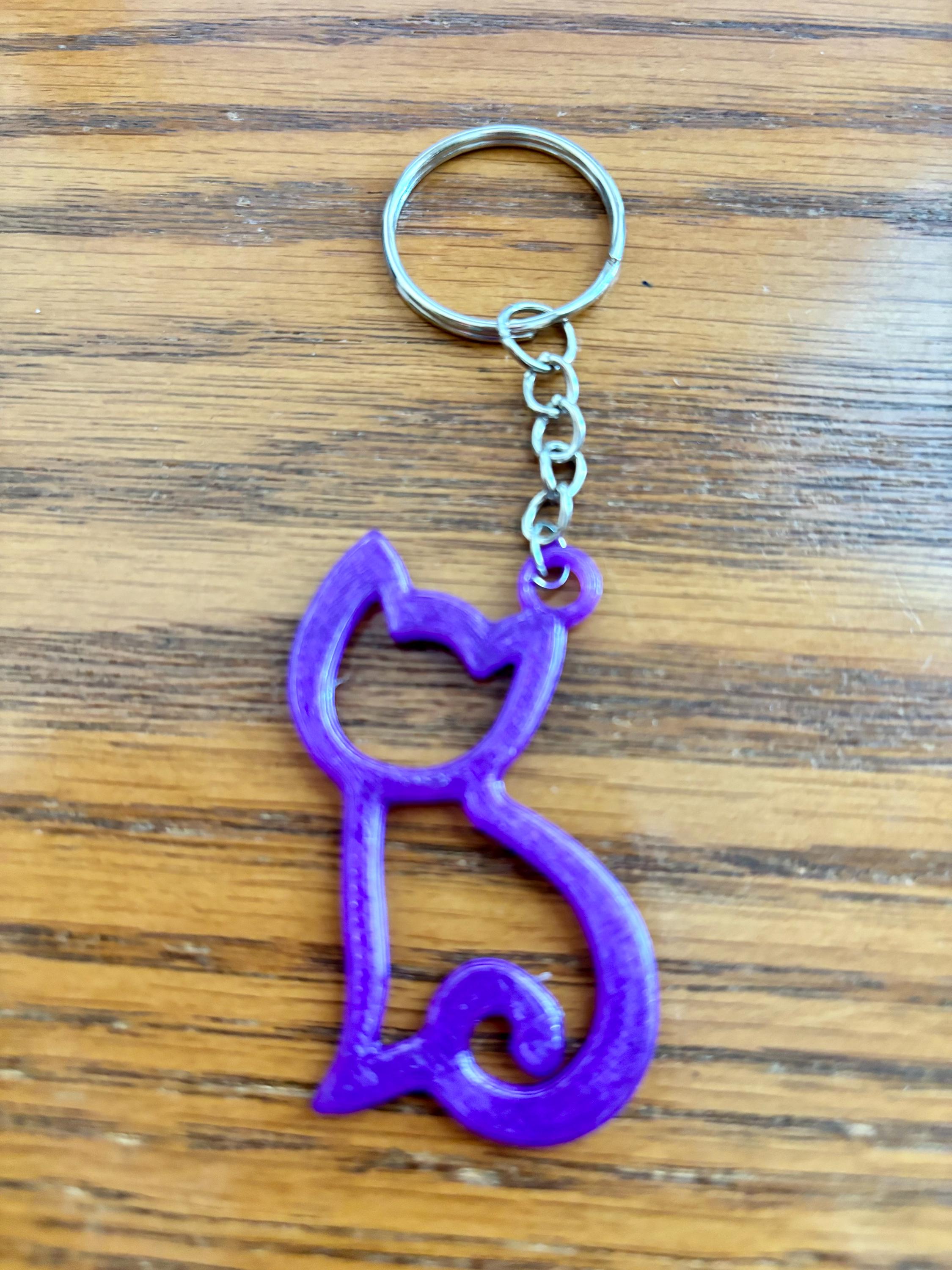 3D Printed Stylized Animal Pets Kitten, Lop-ear Bunny, Seahorse Profile Silhouette Keychain Charms